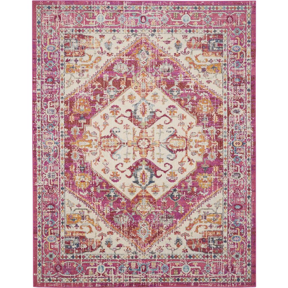 Nourison PSN23 Passion 6 Ft.7 In. x 9 Ft.6 In. Indoor/Outdoor Rectangle Rug in  Ivory/Pink