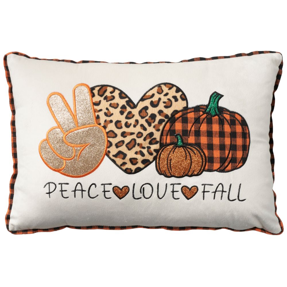 Nourison L2597 Holiday Pillows Peace Love Fall Multicolor Throw Pillows