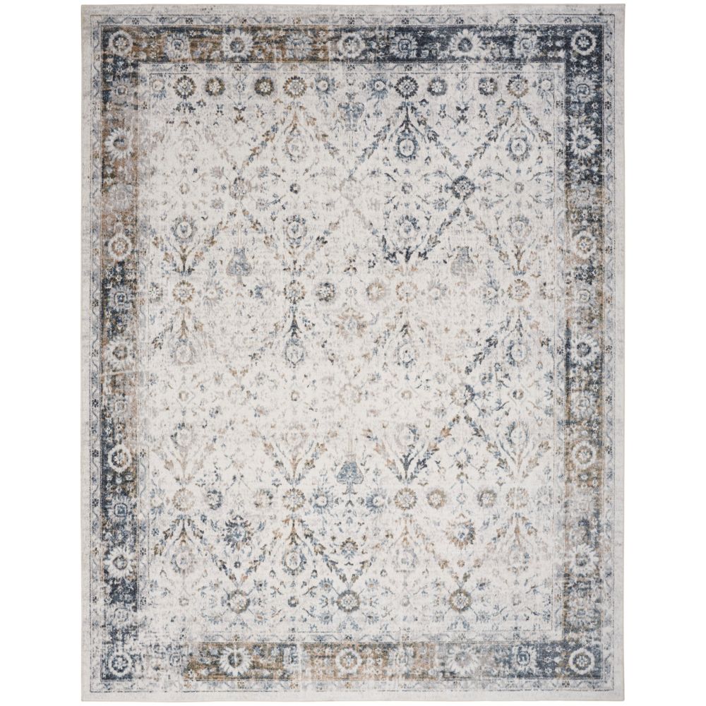 Nourison ASW16 Ivory Blue Astra Machine Washable Area Rug 6 ft. 7 in. X 9 ft.
