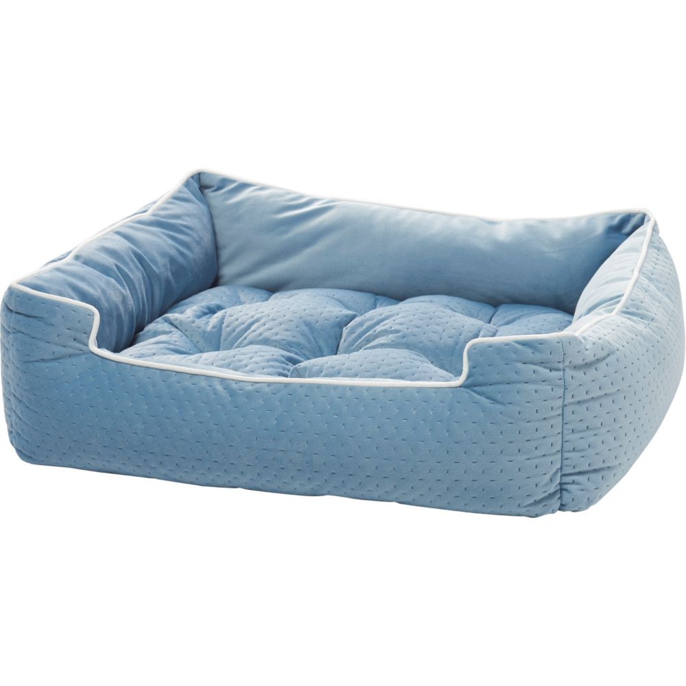 Nourison BT901 Mina Victory Blue Quilted Pet Bed in Blue