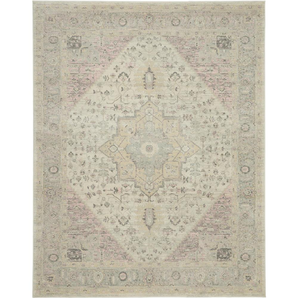 Nourison TRA06 Tranquil 8 Ft.10 In. x 11 Ft.10 In. Indoor/Outdoor Rectangle Rug in  Ivory/Pink