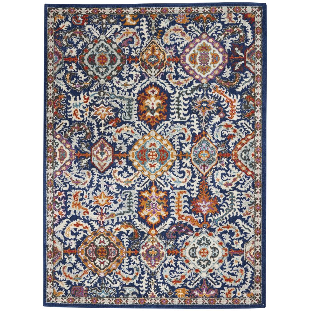 Nourison PSN32 Passion 3 Ft.9 In. x 5 Ft.9 In. Indoor/Outdoor Rectangle Rug in  Blue/Multicolor