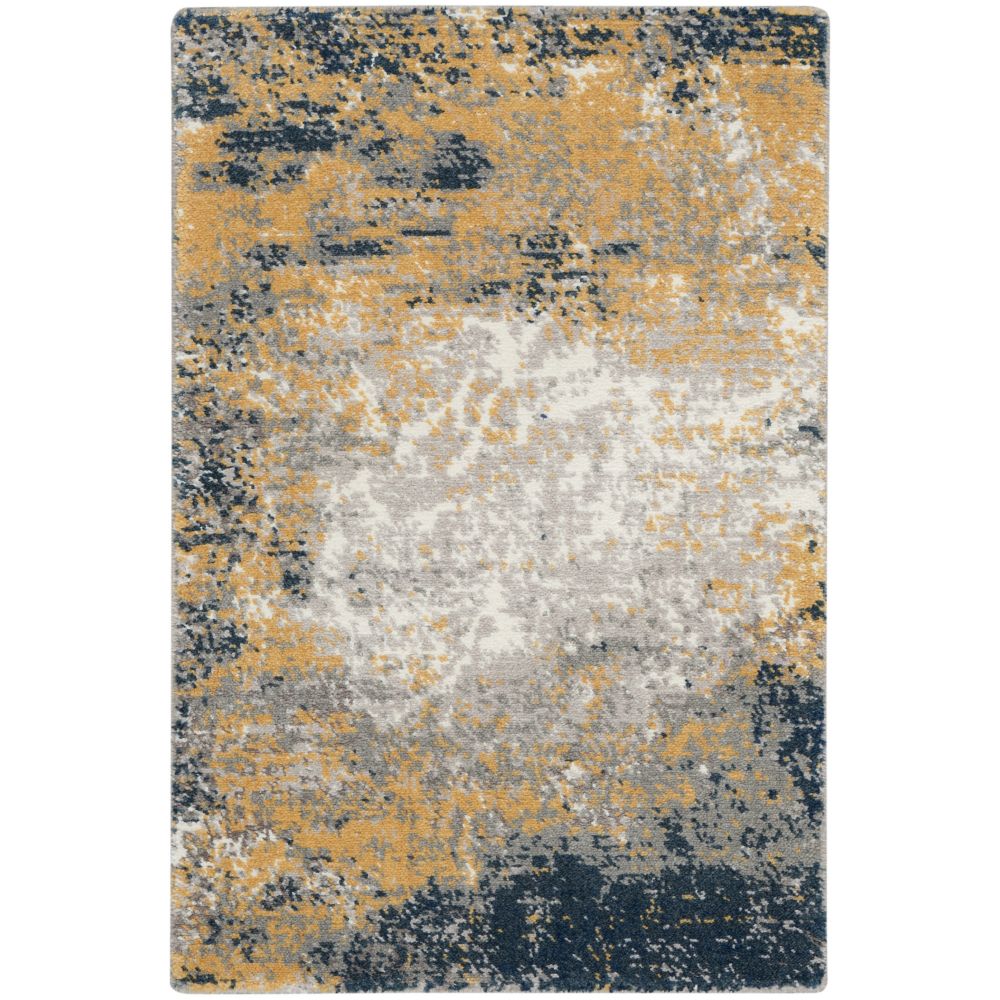 Nourison TWI22 Twilight Area Rug in Navy Gold, 2