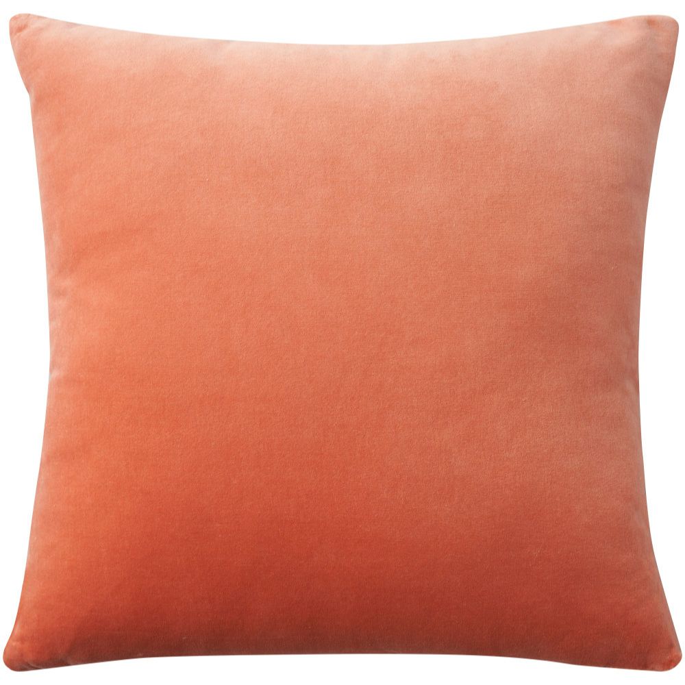 Nourison ZH103 Mina Victory Sofia Solid Revers Velvet Throw Pillows in Coral