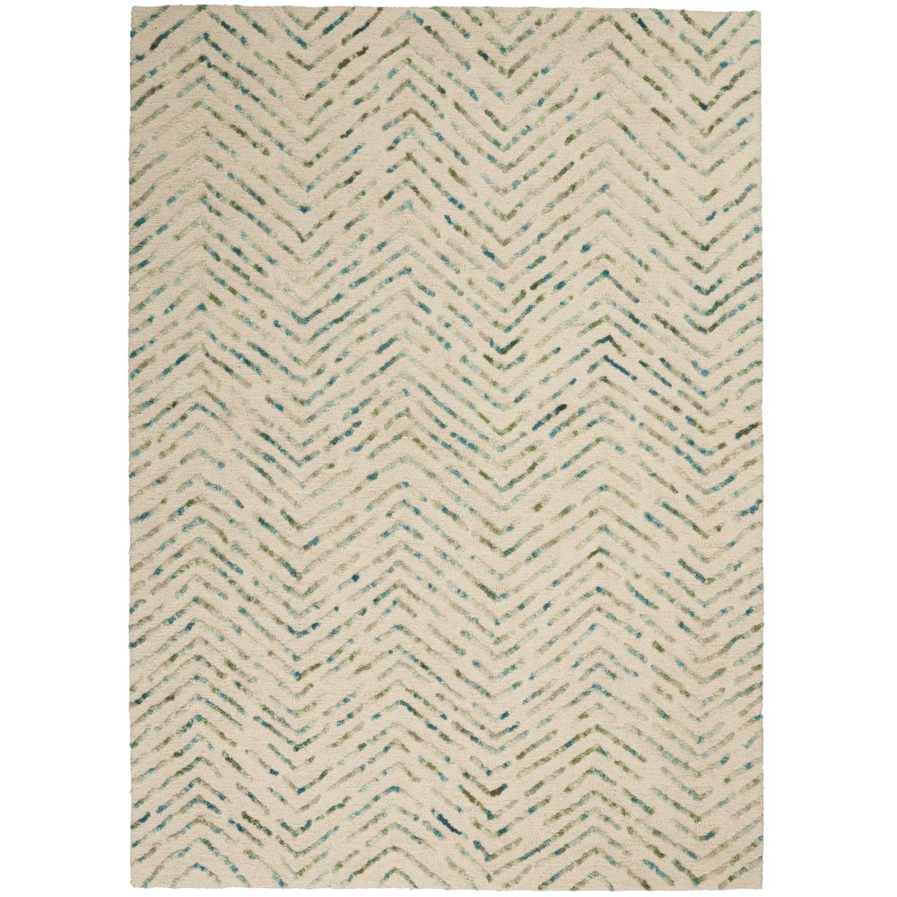 Nourison VAI02 Vail 5 Ft. 3 In. x 7 Ft. 3 In. Area Rug in Iv/Green