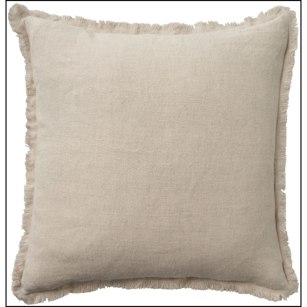 Nourison GE209 Mina Victory Cover Solid Linen Natural Pillow Covers