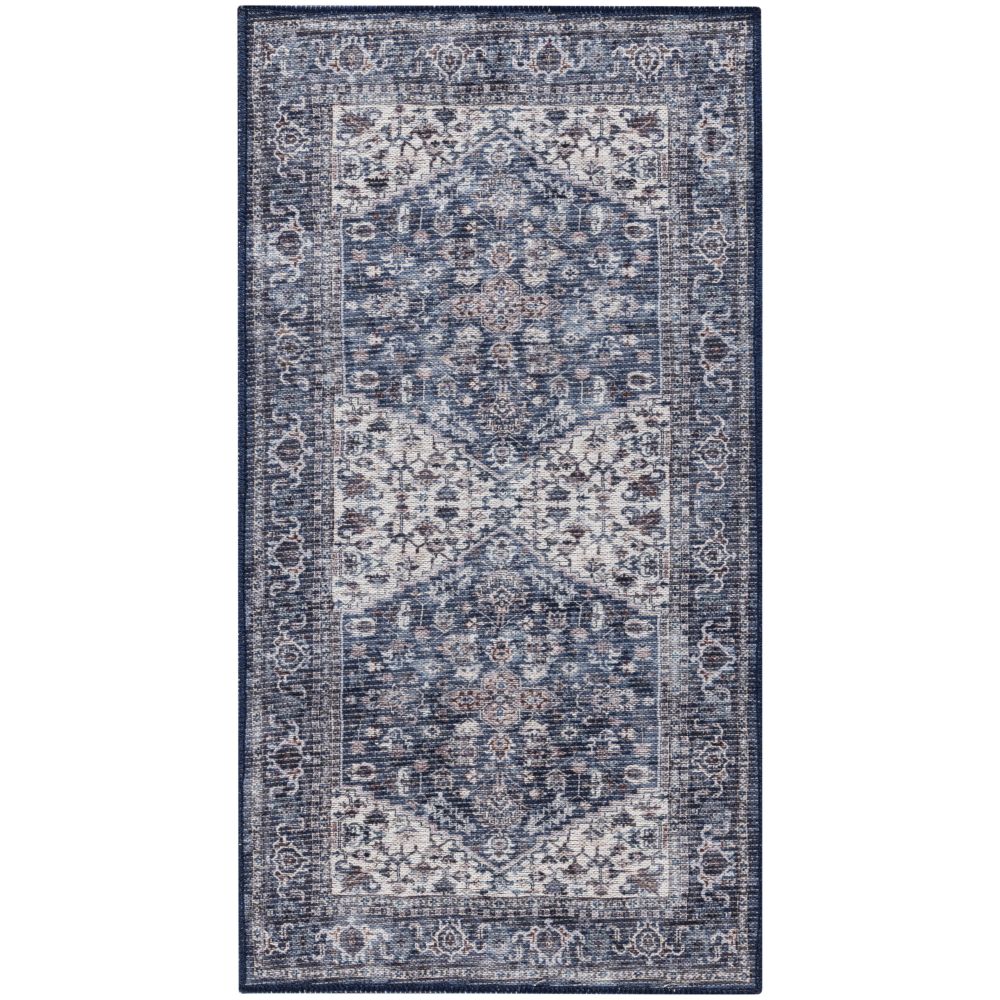 Nourison SR104 Machine Washable Series 1 Area Rug in Navy Ivory, 2