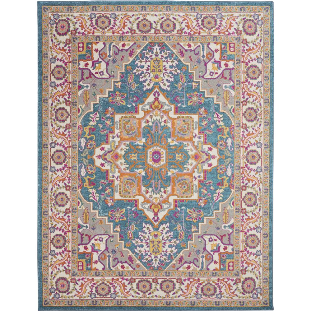 Nourison PSN20 Passion 9 Ft. x 12 Ft. Indoor/Outdoor Rectangle Rug in  Teal Multicolor