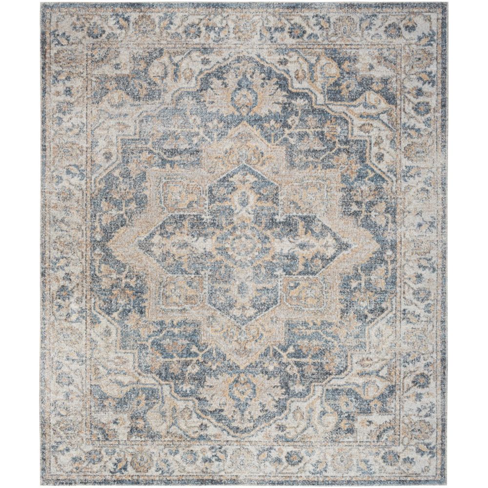 Nourison ASW12 Astra Machine Washable Area Rug in Grey / Blue, 9