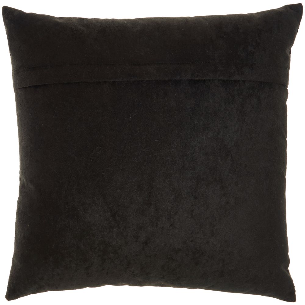 Nourison DR502 Mina Victory Luminescence Distressed Metallic Black/Silver Throw Pillow in Black/Silver