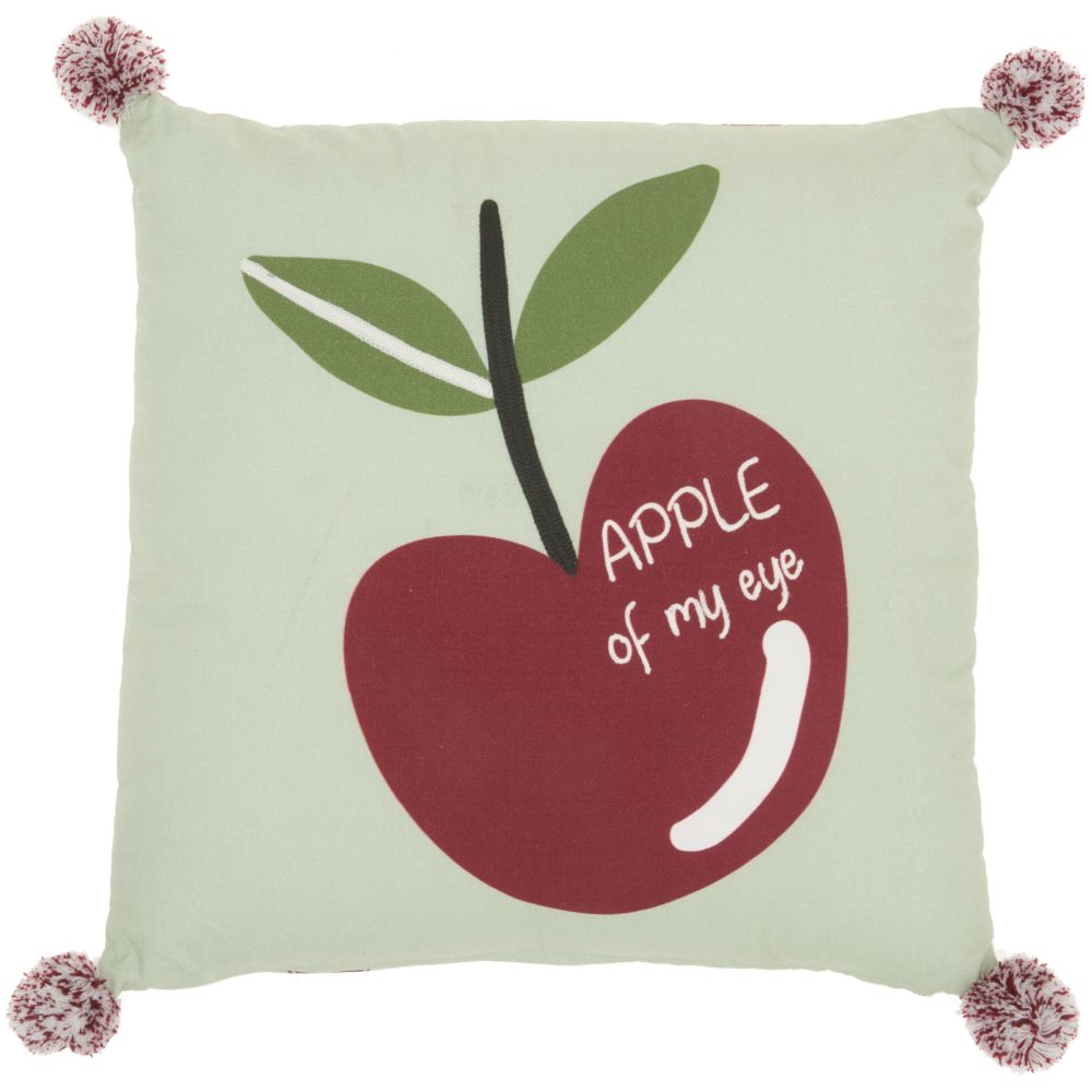 Nourison CR902 Mina Victory Plush Apple of my Eye Multicolor Throw Pillow in Multicolor