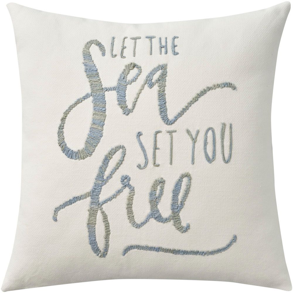 Nourison EE210 Mina Victory Life Styles Sea Set Free Pillow Cover in White