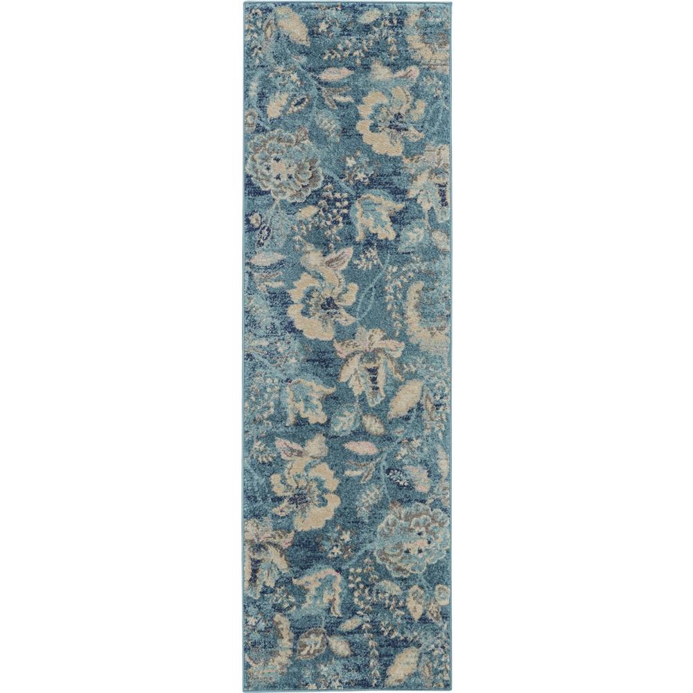 Nourison TRA02 Tranquil 2 Ft.3 In. x 7 Ft.3 In. Indoor/Outdoor Runner Rug in  Turquoise