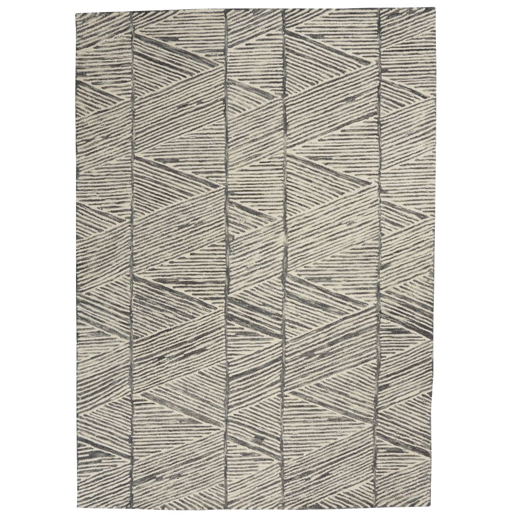 Nourison VAI01 Vail 5 Ft. 3 In. x 7 Ft. 3 In. Area Rug in Gray/White