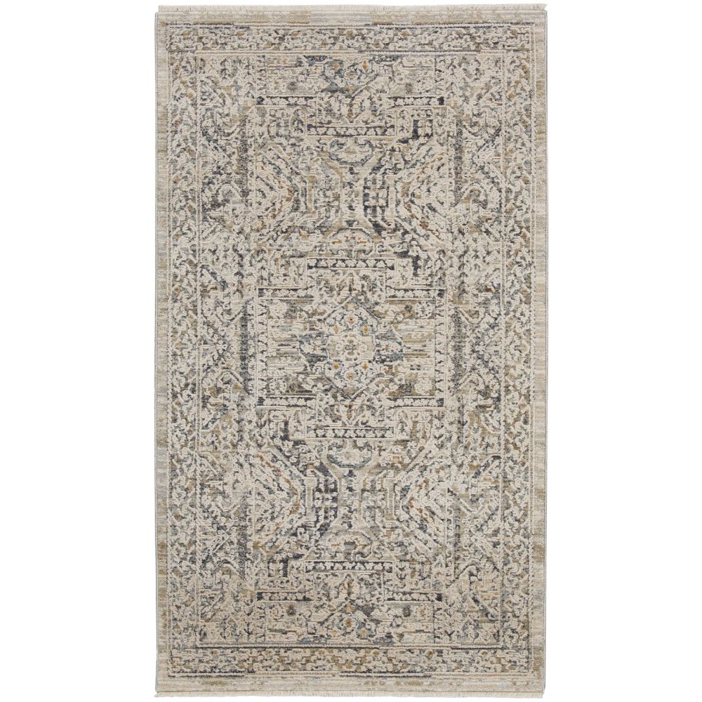 Nourison NYE01 Nyle Area Rug in Ivory/Grey/Blue, 2