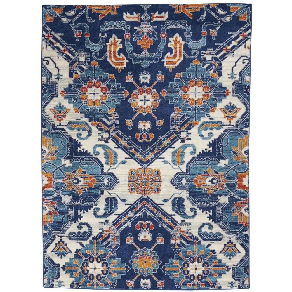 Nourison PSN31 Passion 3 Ft.9 In. x 5 Ft.9 In. Indoor/Outdoor Rectangle Rug in  Blue/Multicolor