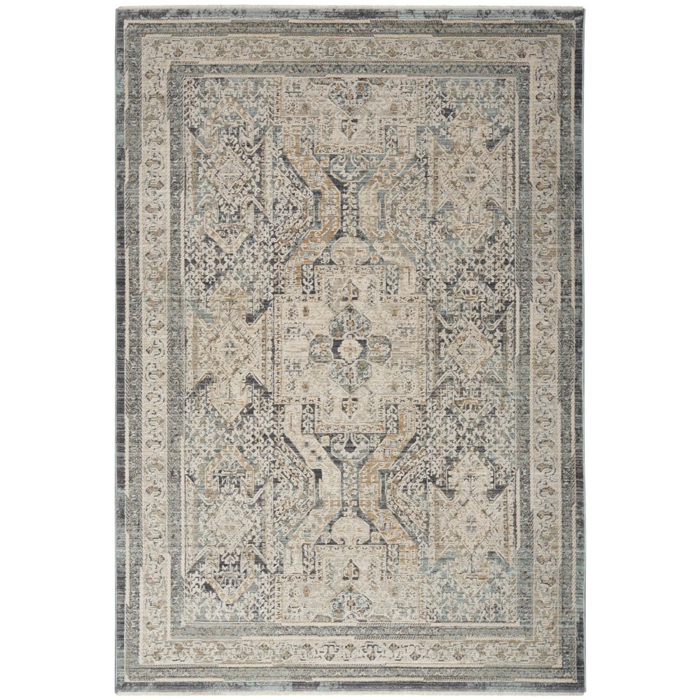 Nourison NYE01 Nyle 5 ft. 3 in. x 7 ft. 10 in. Rectangle Area Rug in Ivory Charcoal