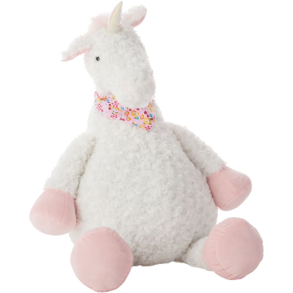 Nourison N1564 Mina Victory Plushlines Ivory Unicorn Plush Animal Pillow Toy in IVORY