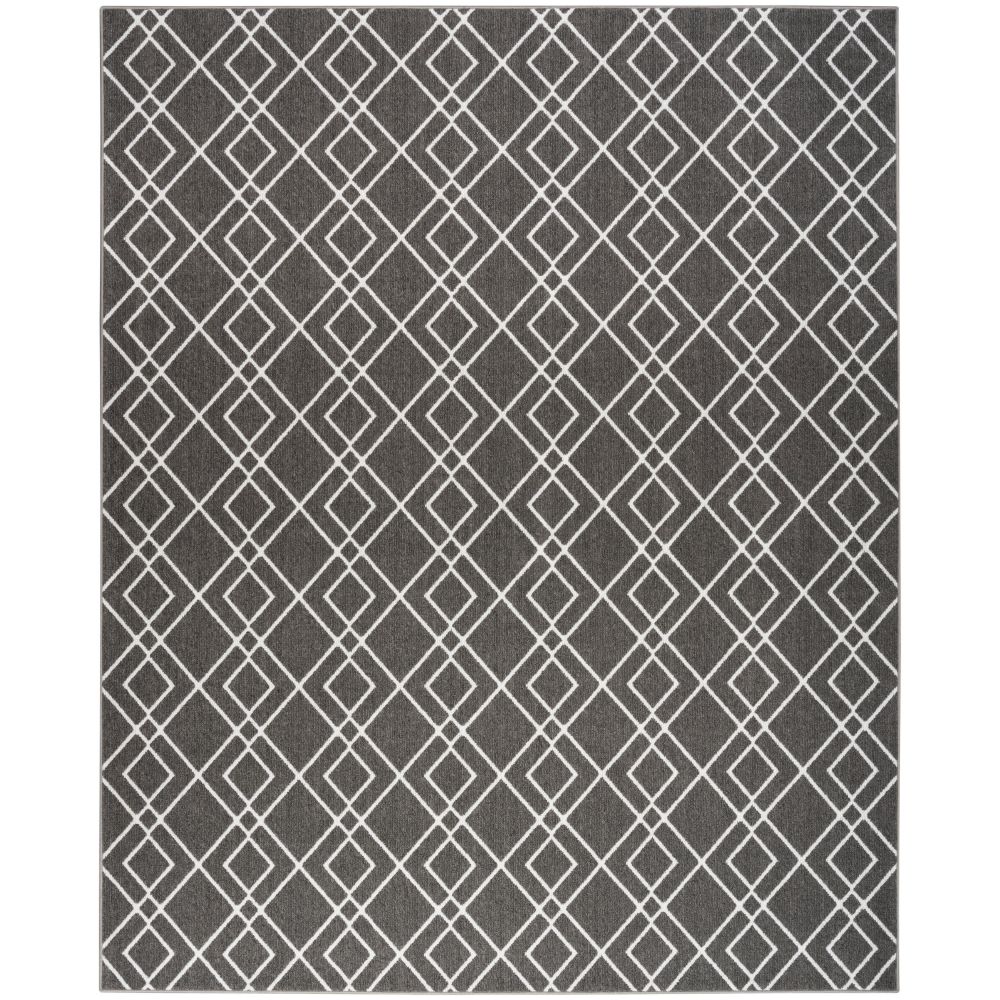 Nourison MOL01 Modern Lines Area Rug in Charcoal, 8