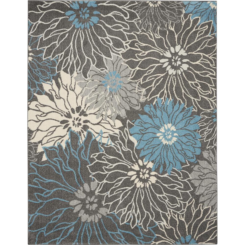 Nourison PSN17 Passion 8 Ft. x 10 Ft. Indoor/Outdoor Rectangle Rug in  Charcoal/Blue