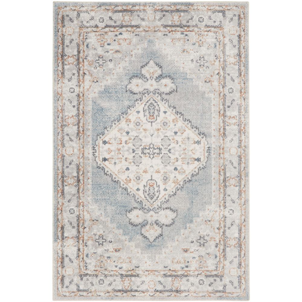 Nourison ASW11 Astra Machine Washable Area Rug in Light Blue, 3