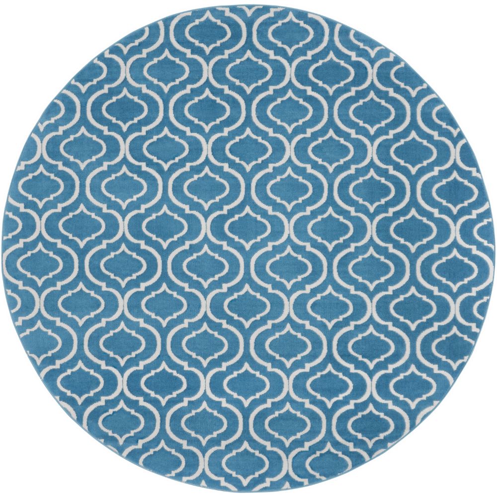 Nourison JUB19 Jubilant 8 Ft. x 8 Ft. Round Area Rug in Blue