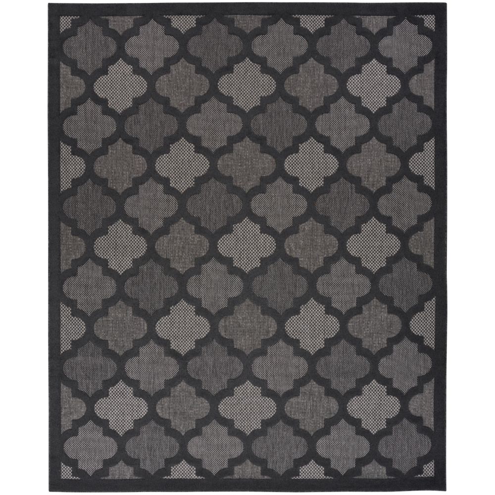 Nourison NES01 Easy Care Area Rug in Charcoal Black, 12