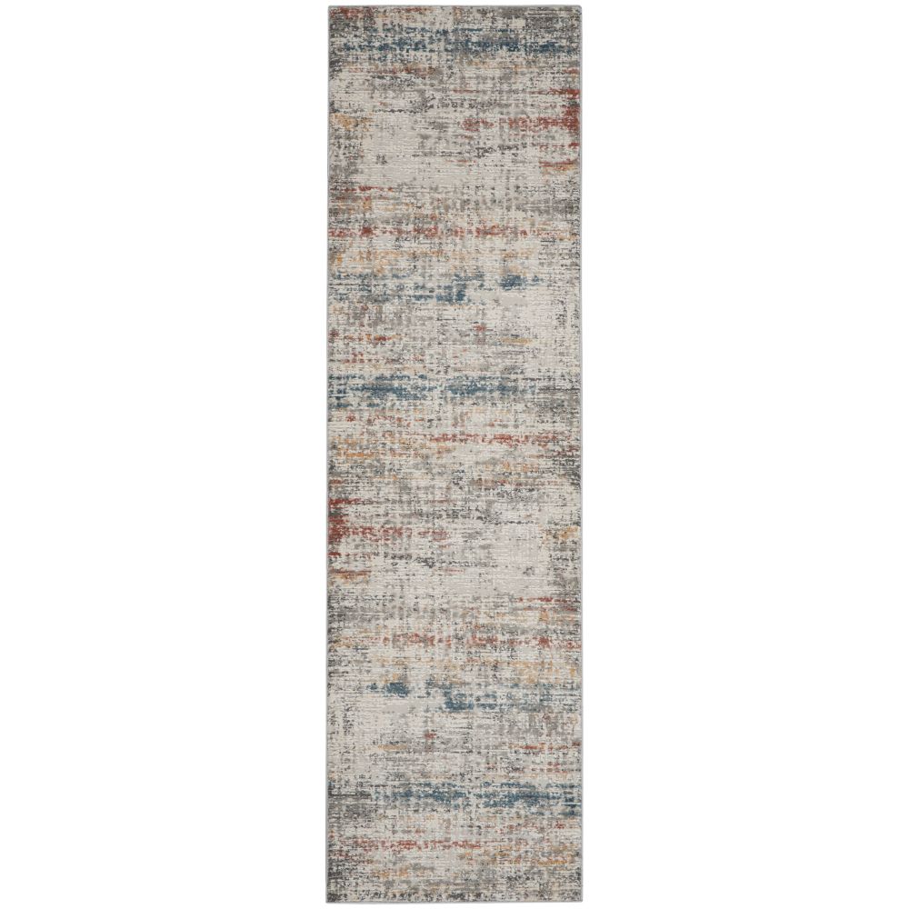 Nourison RUS14 Rustic Textures 2 Ft. 2 In. x 7 Ft. 6 In. Area Rug in Light Gray Multi