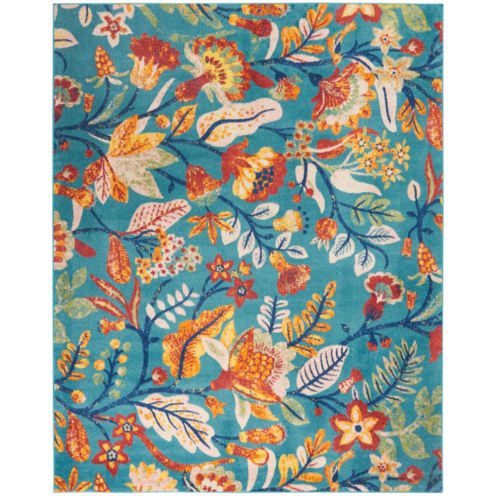 Nourison ALR09 Allure 7 Ft. 10 In. x 9 Ft. 10 In. Area Rug in Turquoise Multicolor