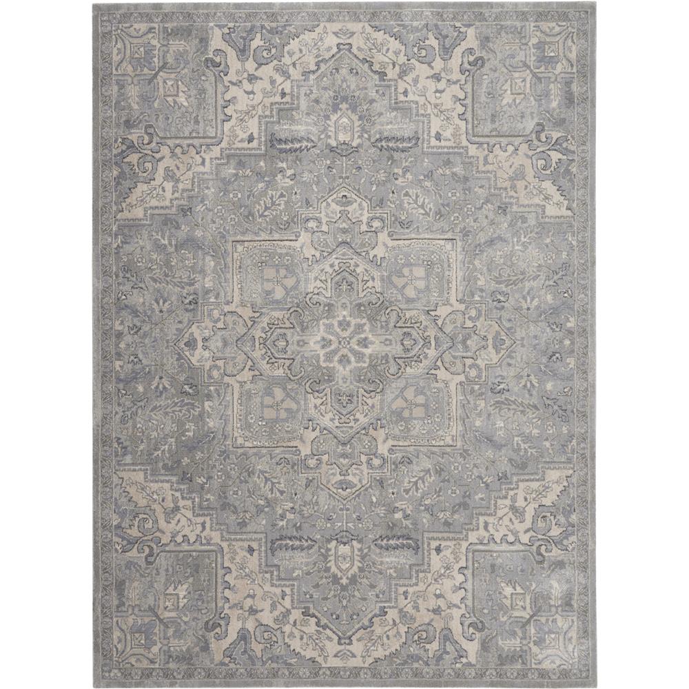 Nourison KI382 Moroccan Celebration 9 Ft.3 In. x 12 Ft.9 In. Indoor/Outdoor Rectangle Rug in  Silver