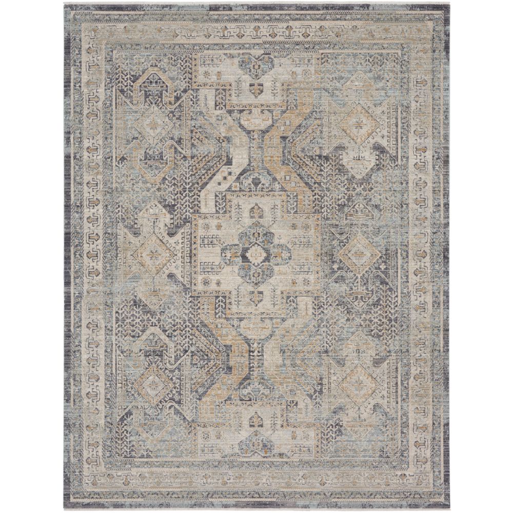 Nourison NYE01 Nyle Area Rug in Ivory Charcoal, 9