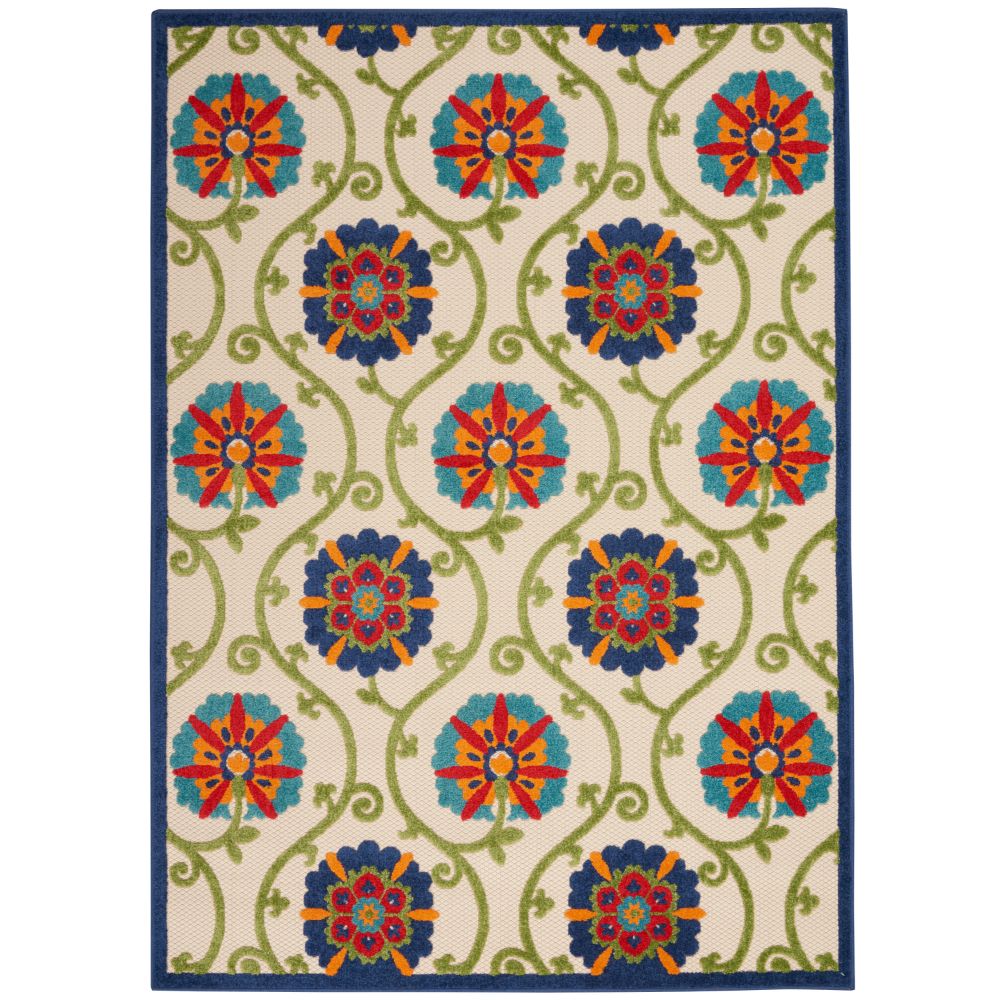 Nourison ALH19 Aloha 9 Ft. 6 In. x 13 Ft. Area Rug in Blue/Multicolor