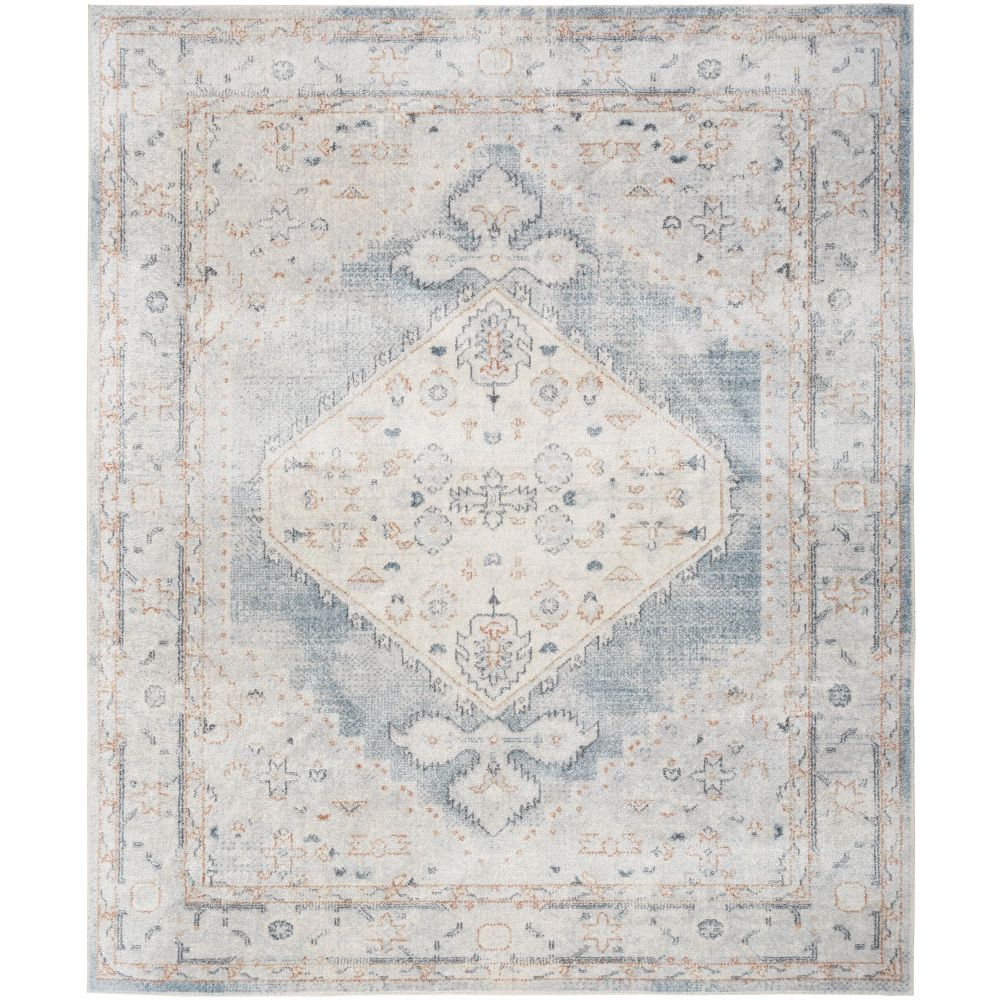 Nourison ASW11 Astra Machine Washable Area Rug in Light Blue, 9