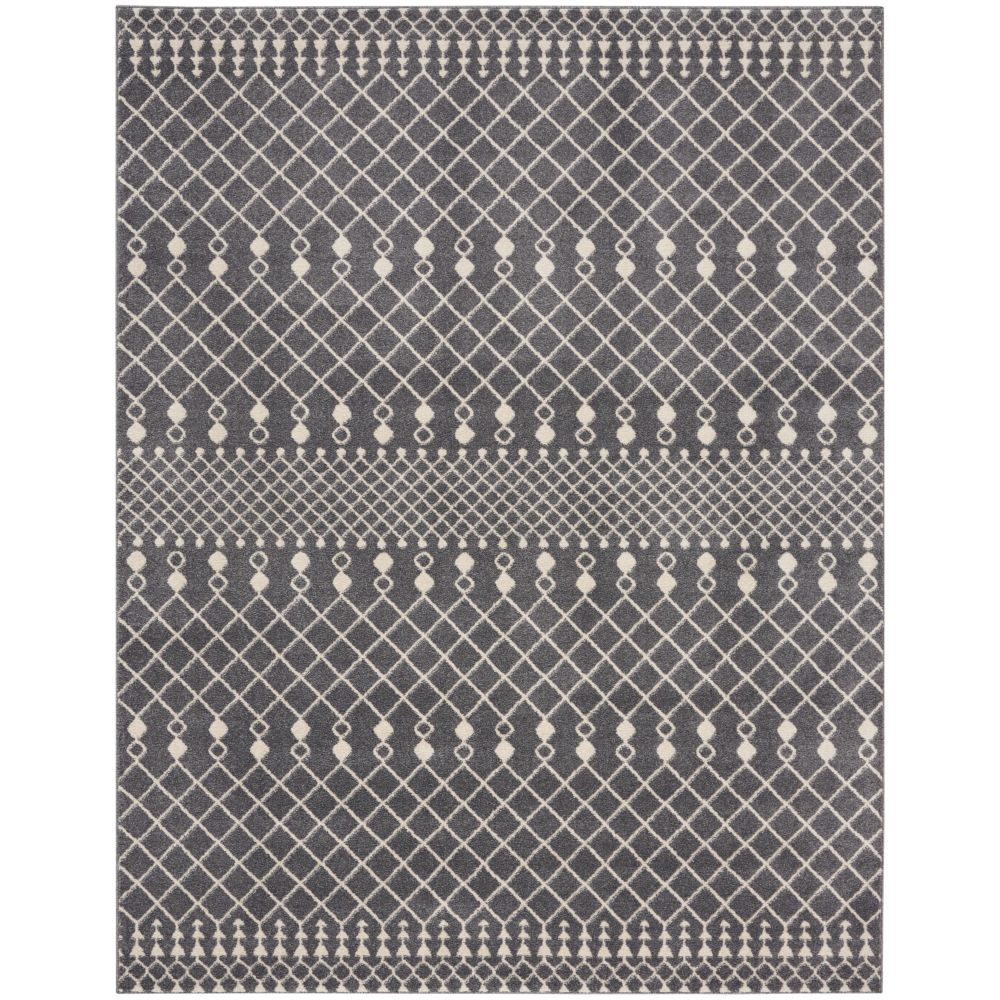 Nourison RYM03 Royal Moroccan Area Rug in Charcoal/Ivory, 6
