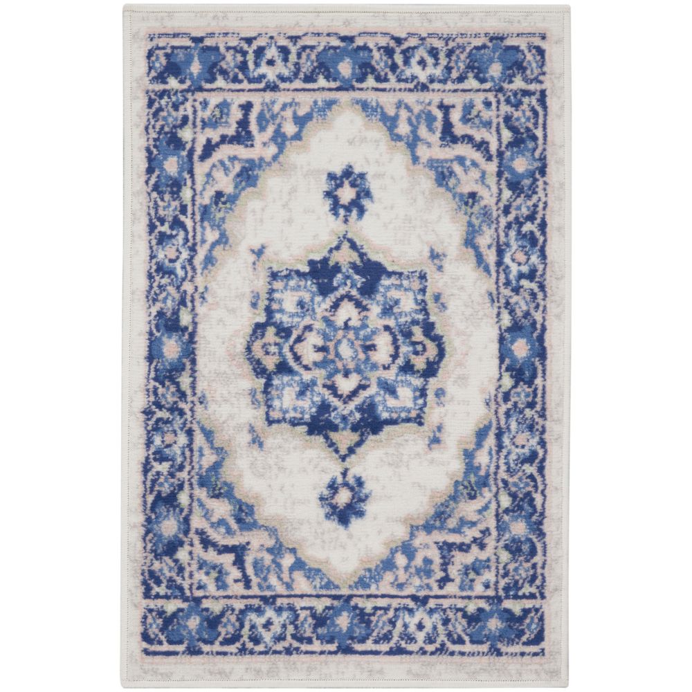 Nourison WHS03 Whimsical 2 Ft. x 3 Ft. Area Rug in Ivory Blue