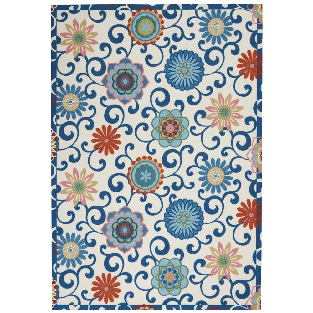 Nourison SND84 Sun N Ft. Shade 5 Ft.3 In. x 7 Ft.5 In. Indoor/Outdoor Rectangle Rug in  Ivory/Multi