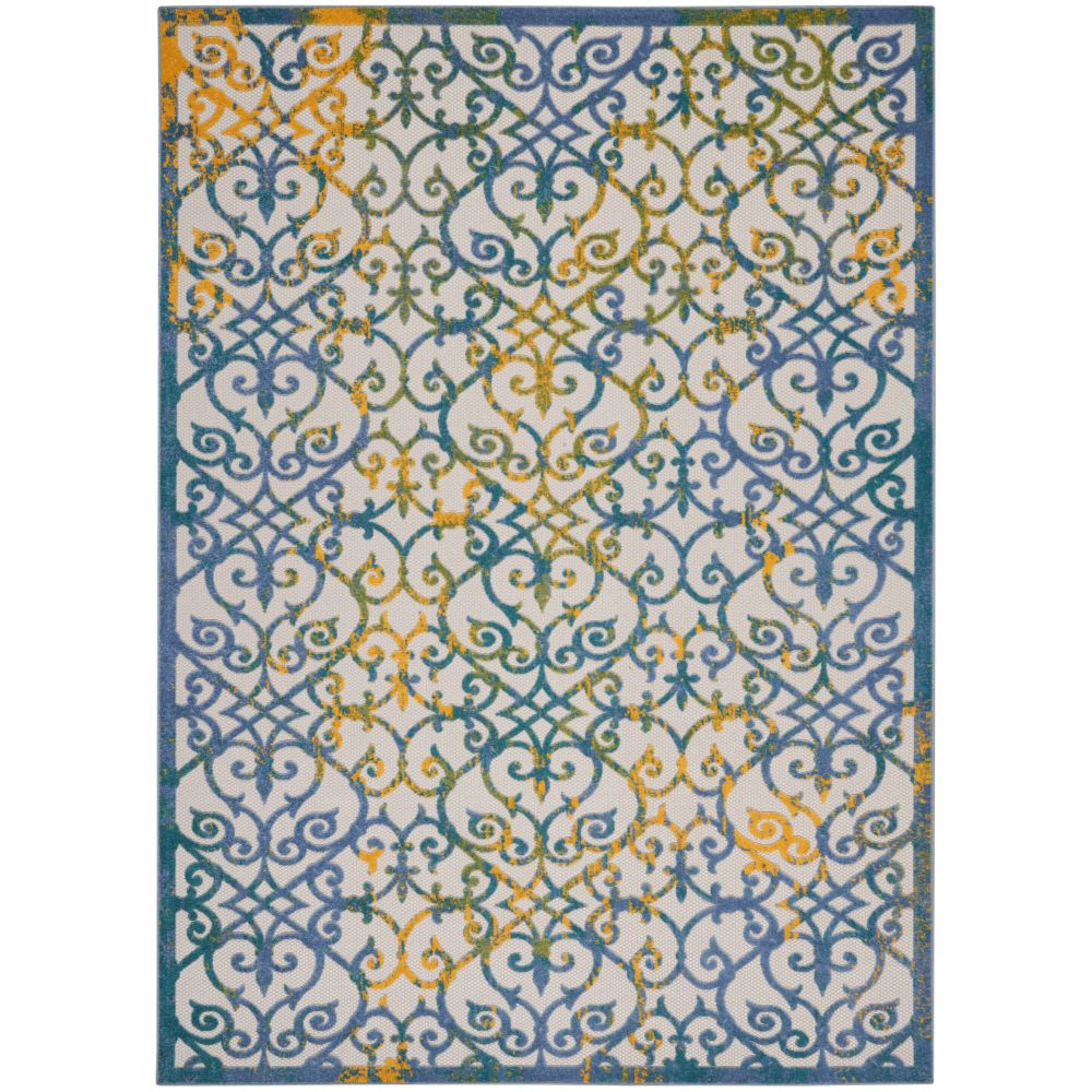 Nourison ALH21 Aloha 9 Ft. x 12 Ft. Indoor/Outdoor Area Rug in Ivory Blue