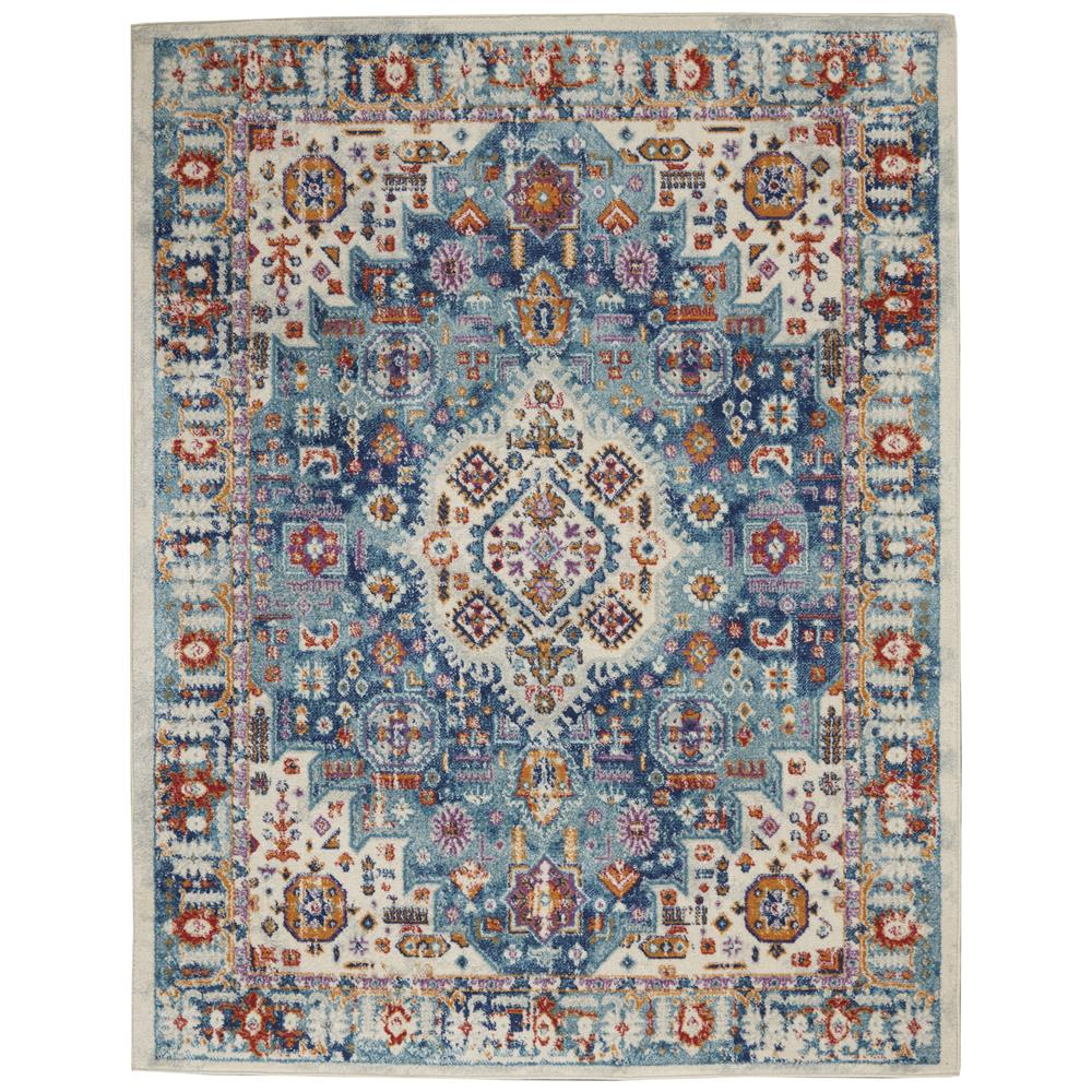 Nourison PSN29 Passion 5 Ft.3 In. x 7 Ft.3 In. Indoor/Outdoor Rectangle Rug in  Ivory/Multi