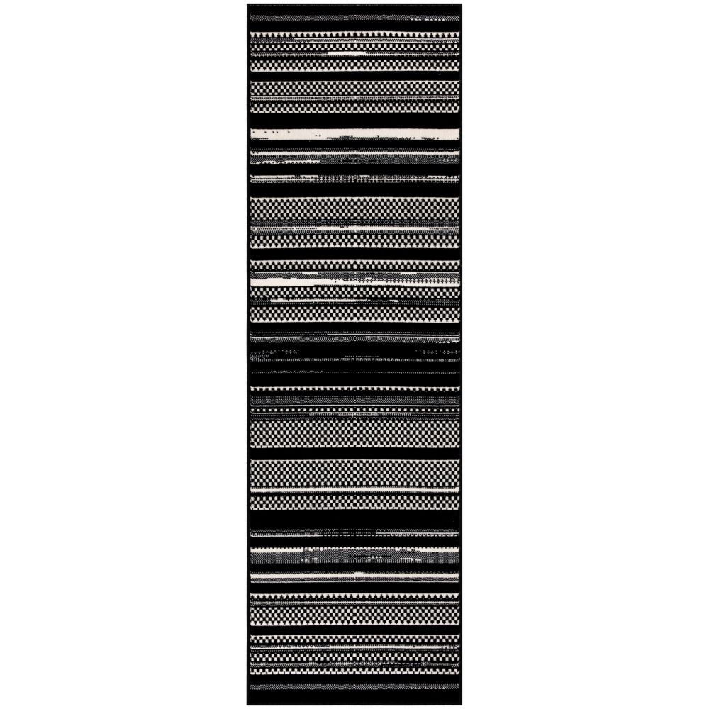 Nourison GRF41 Grafix Area Rug in Black White, 2