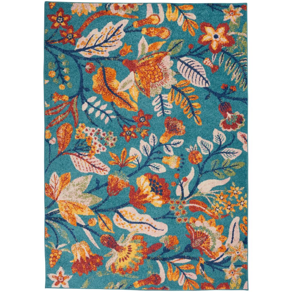 Nourison ALR09 Allure 5 Ft. 3 In. x 7 Ft. 3 In. Area Rug in Turquoise Multicolor