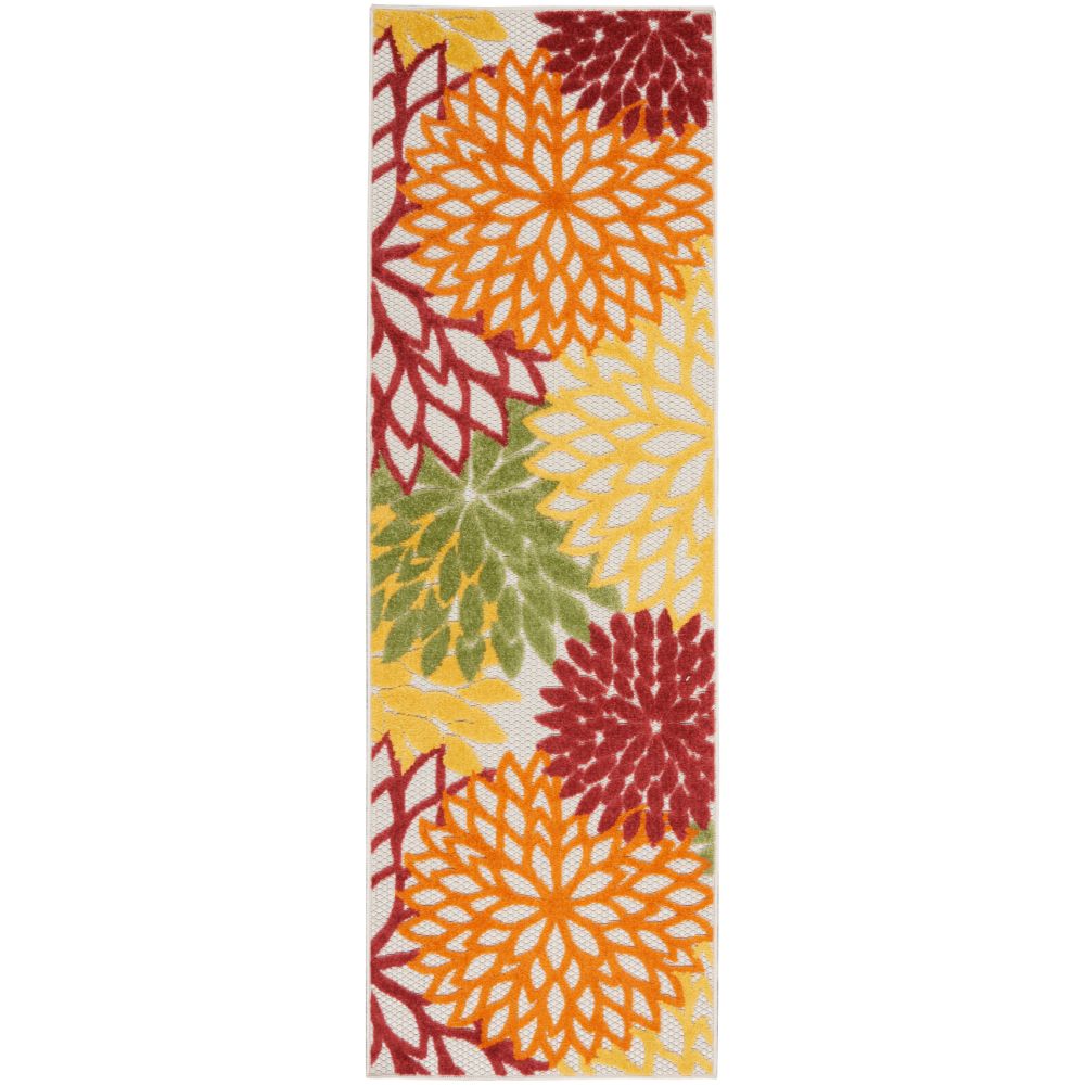 Nourison ALH05 Aloha 2 Ft. x 6 Ft. Area Rug in Red Multi Colored