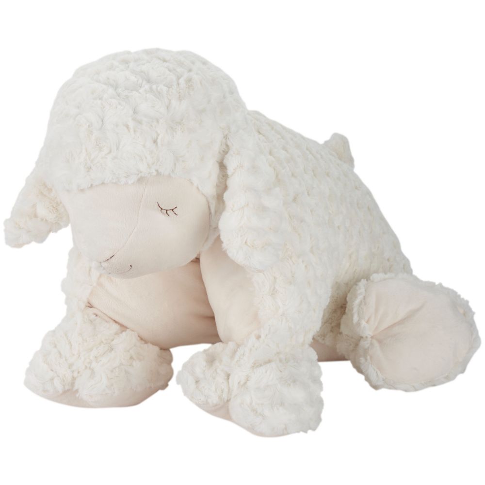Nourison N2645 Mina Victory Plush Lines Foldable Lamb Stuffed Animal Ivory Throw Pillows