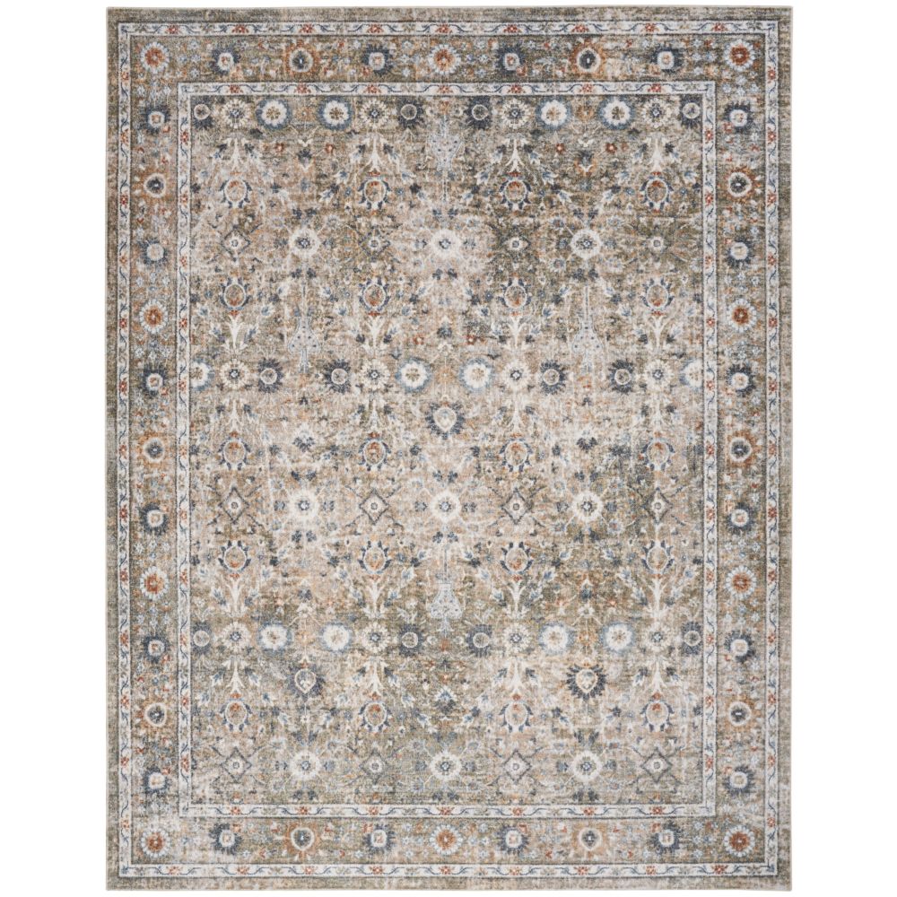Nourison ASW16 Gold Grey Astra Machine Washable Area Rug 6 ft. 7 in. X 9 ft.