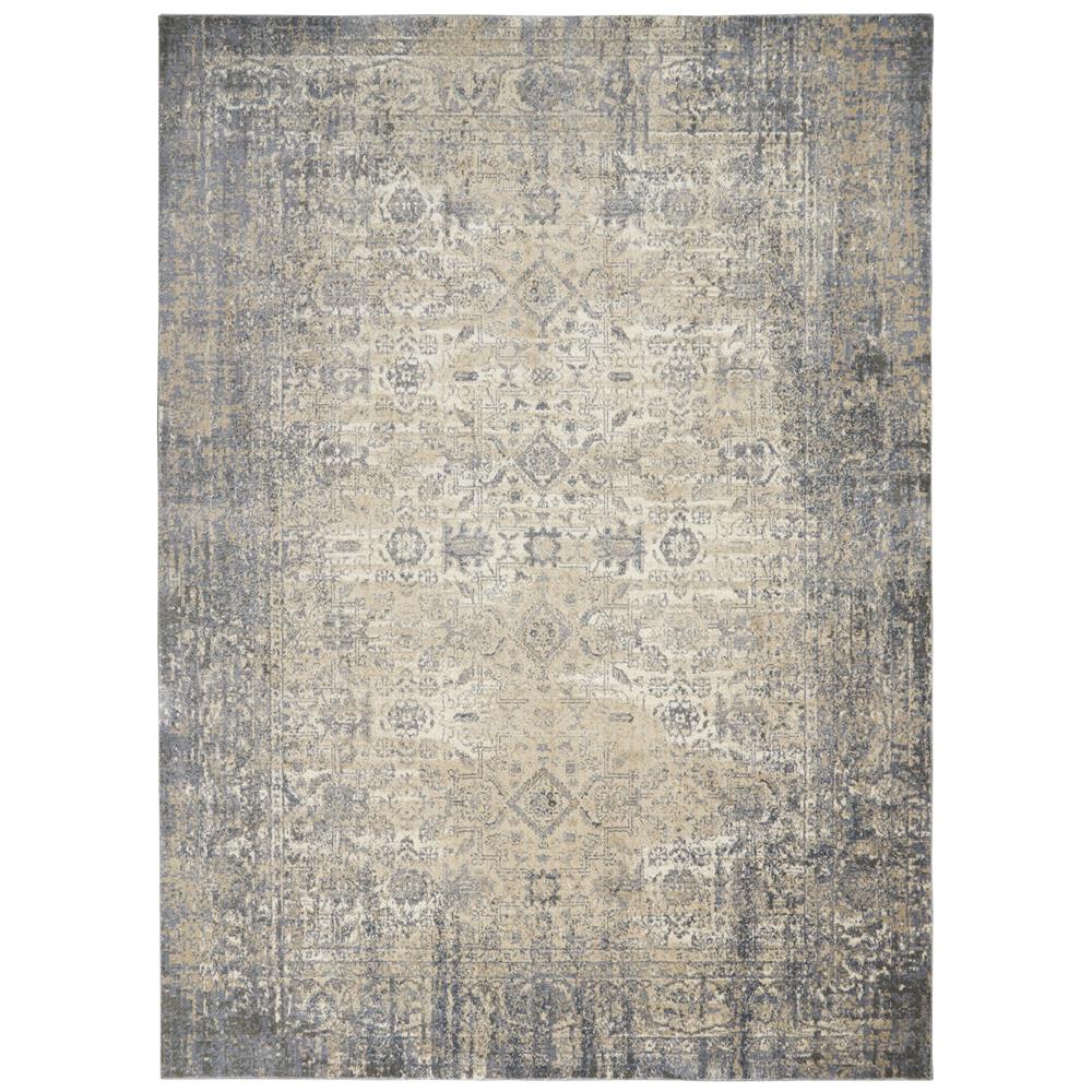 Nourison KI3M1 Moroccan Celebration 7 Ft.10 In. x 10 Ft.6 In. Indoor/Outdoor Rectangle Rug in  Ivory/Slate