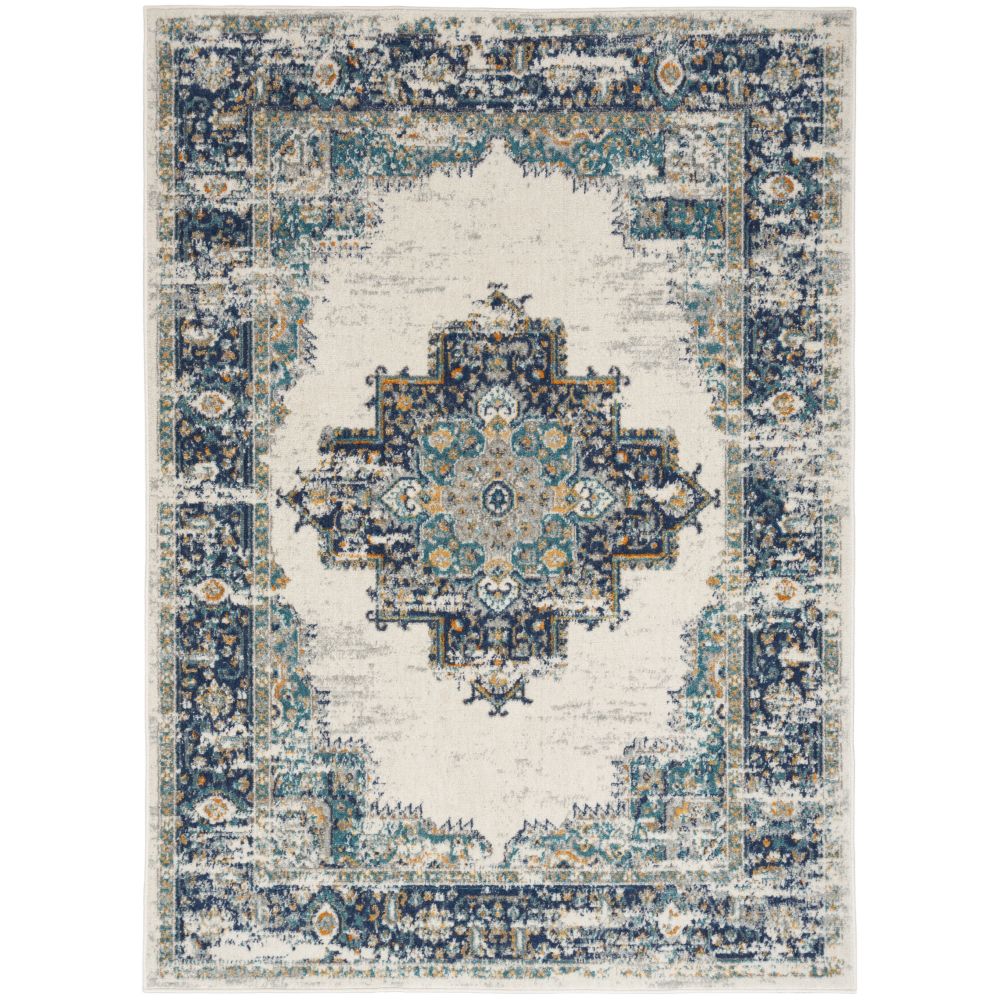 Nourison PSN03 Passion Area Rug in Ivory/Grey/Blue, 5