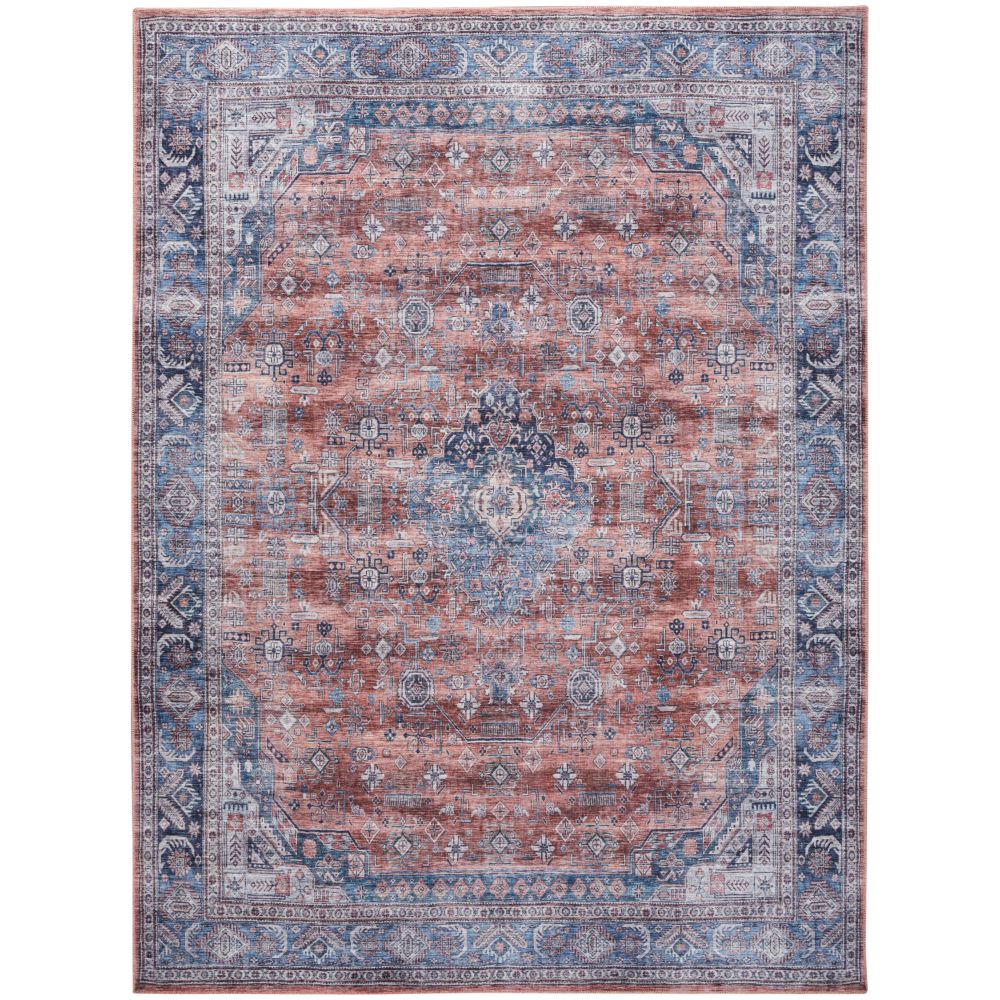 Nourison WSB01 Washable Brilliance 5 ft. 3 in. x 7 ft. 3 in. Rectangle Area Rug in Blue / Multi