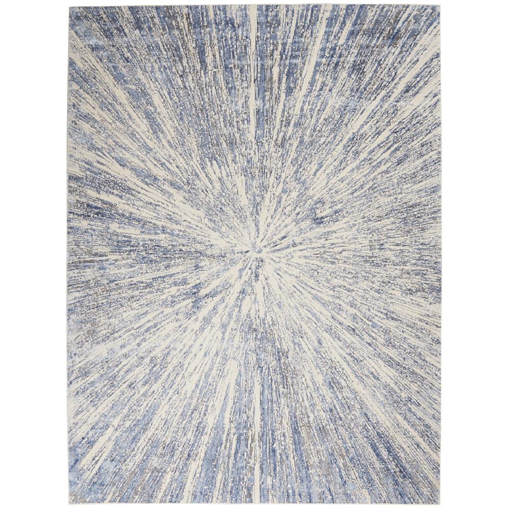Nourison SLE05 Sleek Textures 7 Ft.10 In. x 10 Ft.6 In. Indoor/Outdoor Rectangle Rug in  Blue/Grey