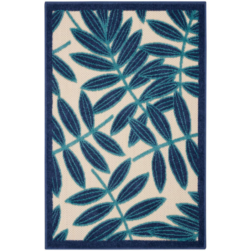 Nourison ALH18 Aloha 2 Ft. 8 In. x 4 Ft. Area Rug in Navy