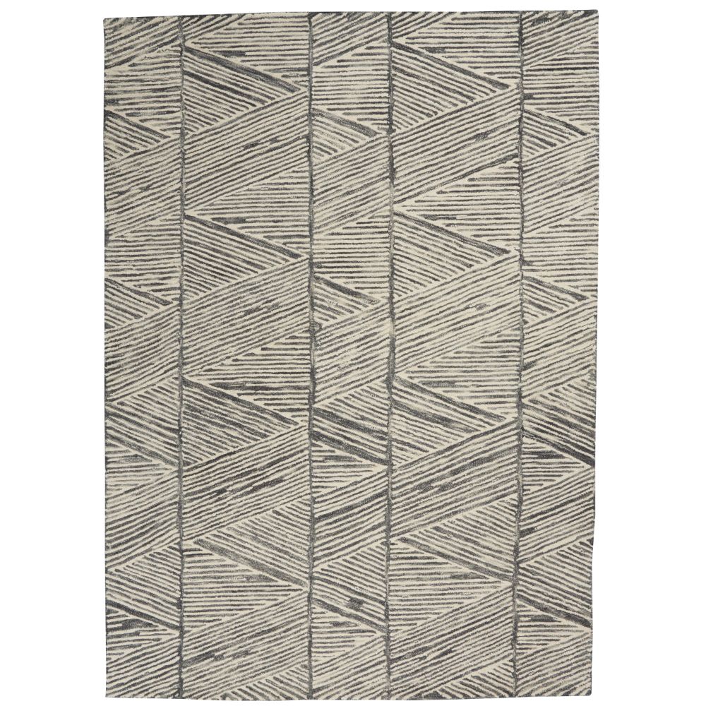 Nourison VAI01 Vail 3 Ft. 9 In. x 5 Ft. 9 In. Area Rug in Gray/White