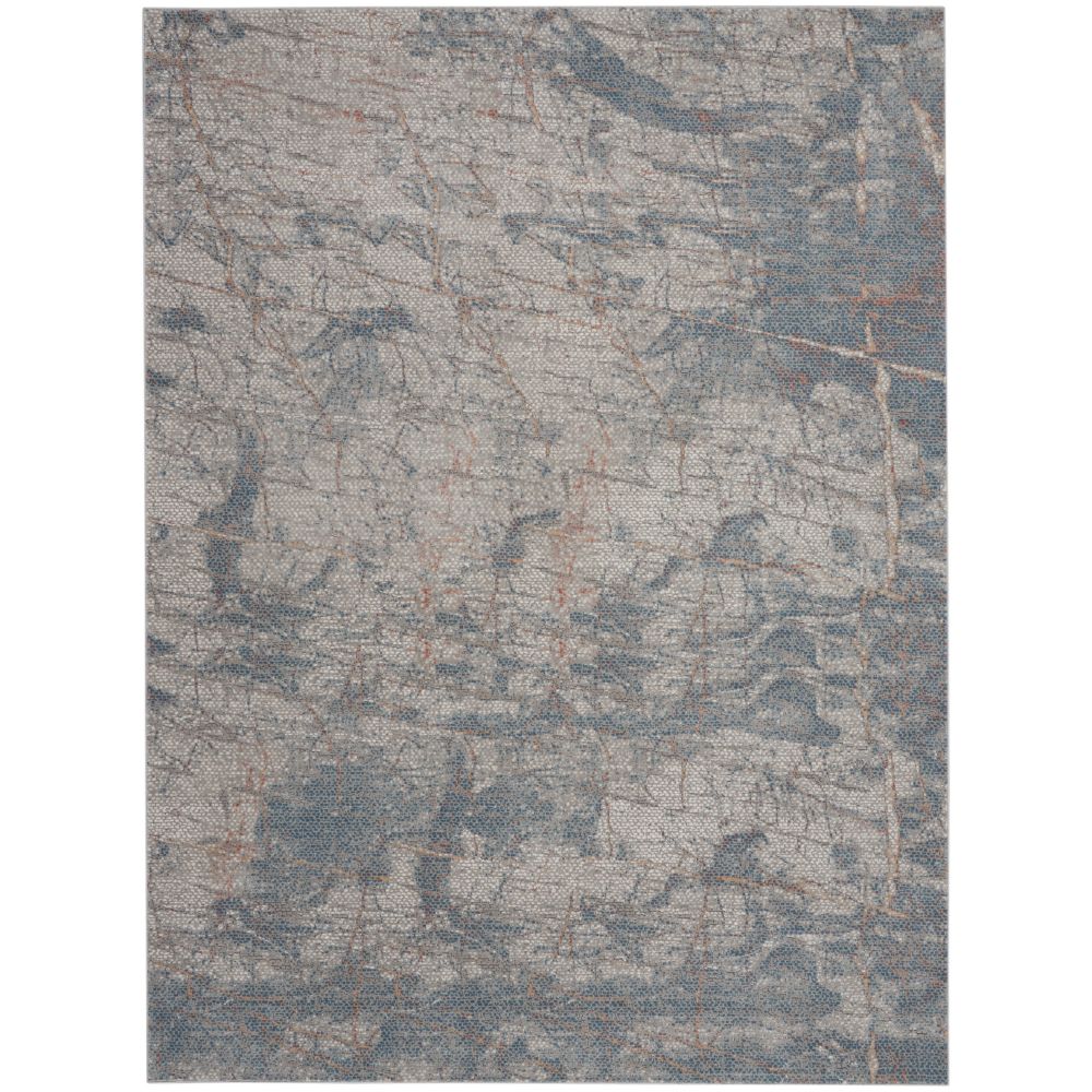 Nourison RUS15 Rustic Textures 7 Ft. 10 In. x 10 Ft. 6 In. Area Rug in Light Grey/Blue